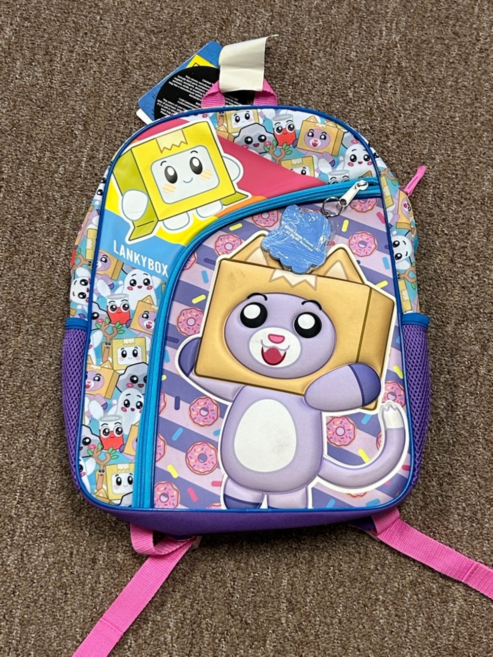 Bioworld Purple and Pink LankyBox Character Kids Backpack